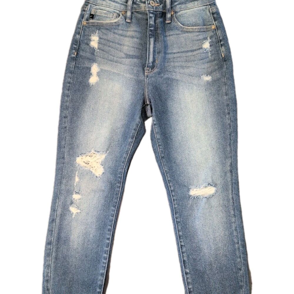 Kancan Jeans Women's Size 26 (Tag Says 28) Blue Skinny Distressed High Rise - Picture 6 of 11